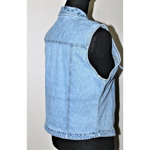 BILL BLASS JEANS embroidered vest M - Picture 8 of 8